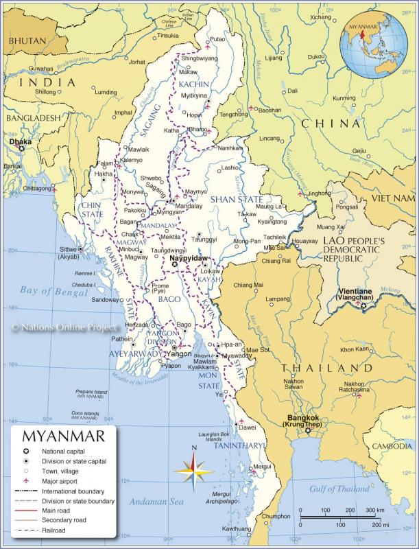 Birmanie carte