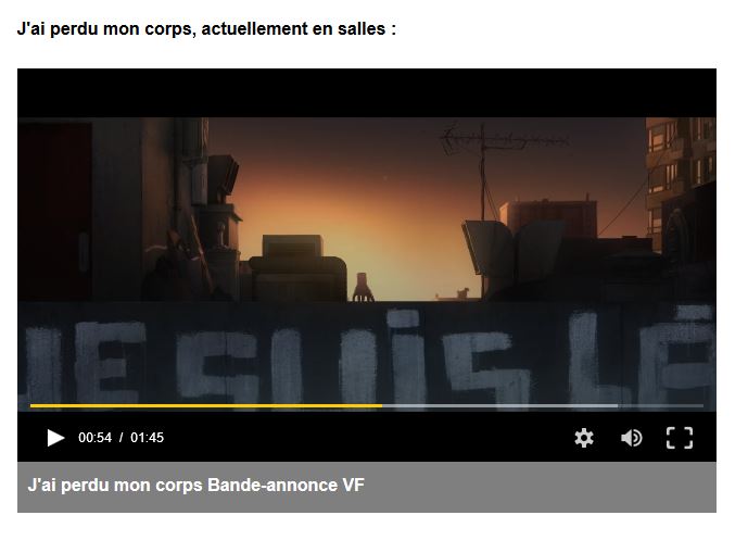 Capture j ai perdu mon corps